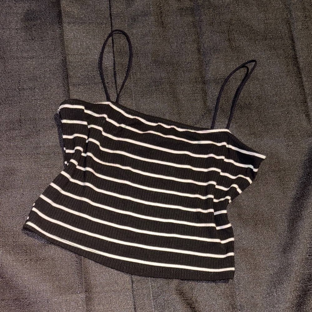 Elegant Black and White Striped Camisole